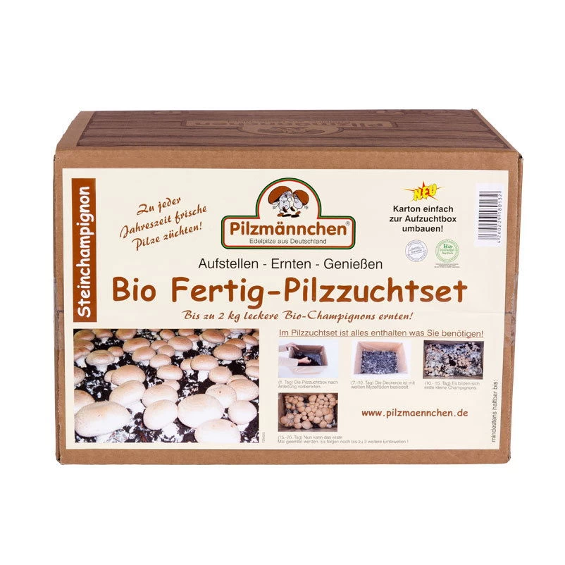 Bio Fertig-Pilzzuchtset Steinchampignon, Klein 1 Bio Fertig-Pilzzuchtset Steinchampignon, Klein