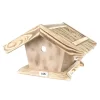Kölle Vogelfutterhaus Aus Kiefernholz, Mit Strohdach, Ca. 30 X 38 Cm