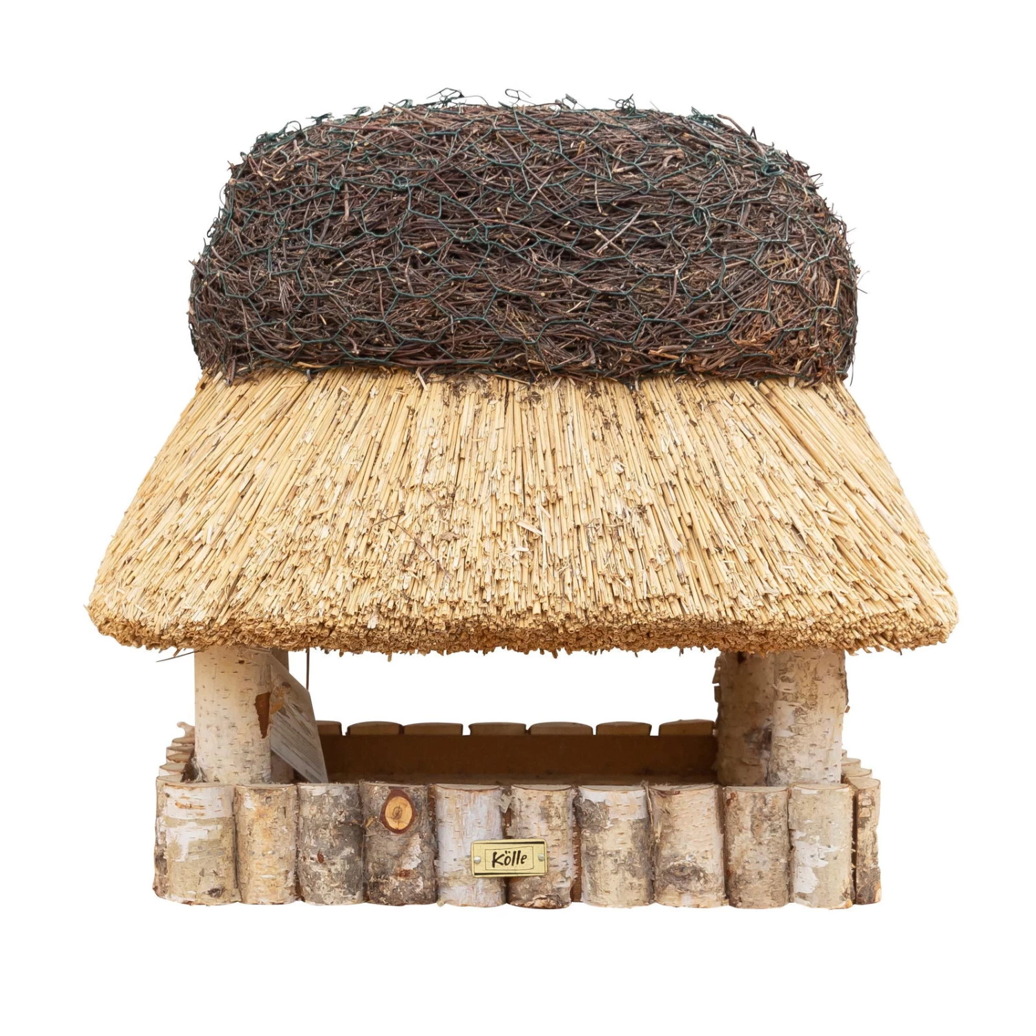 Kölle Vogelhaus „Pellworm“ Mit Reetdach, Eckig, Birke Natur, 45 Cm Hoch 1 Kölle Vogelhaus „Pellworm“ Mit Reetdach, Eckig, Birke Natur, 45 Cm Hoch