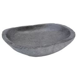 Vogeltränke 'Fluss-Stein', Grau, Naturstein, 8 X 30 X 25 Cm