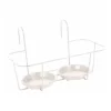 Haken-Blumentopfhalter, Metall, Weiß, 34 X 18 Cm, Für Zwei Töpfe
