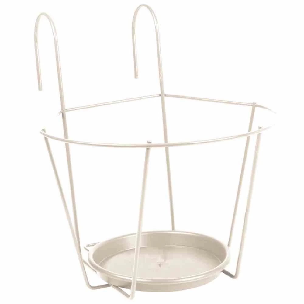 Haken-Blumentopfhalter, Metall, Weiß, Praktische Einhängehaken 1 Haken-Blumentopfhalter, Metall, Weiß, Praktische Einhängehaken