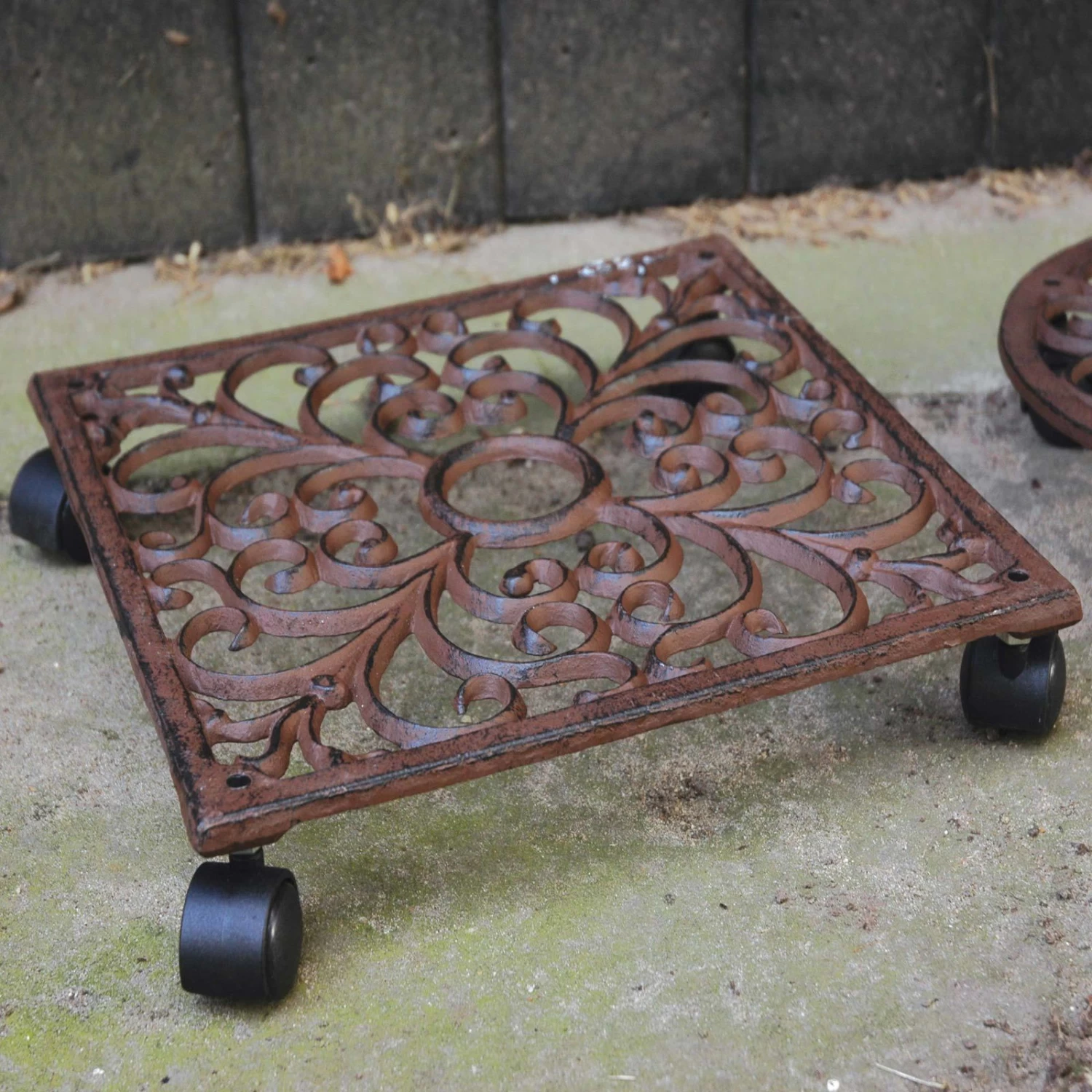 Rolluntersetzer, Braun, Gusseisen/Polypropylen, 6,5 X 28,1 X 28,1 Cm 1 Rolluntersetzer, Braun, Gusseisen/Polypropylen, 6,5 X 28,1 X 28,1 Cm