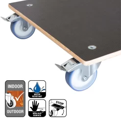 Multi Roller Maxi GRIP, 300 Kg Tragkraft, Holz, Ca. 58 X 58 X 15 Cm -Gartenserien Geschäft 0920600405 multi roller maxi grip eckig 5 116646