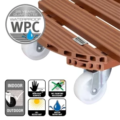 Multi Roller WPC, 150 Kg Tragkraft, Ca. 39 X 39 X 11 Cm -Gartenserien Geschäft 0920600467 multi roller wpc terracotta 5 116651