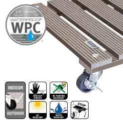 Multi Roller WPC, Tragkraft 80 Kg, Ca. 7 X 29 X 29 Cm -Gartenserien Geschäft 0920600506 multi roller wpc taupe 5 116687