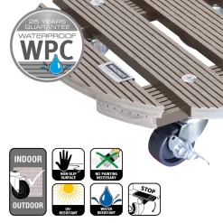 Multi Roller WPC, Tragkraft 100 Kg, Taupe, Ca. 7 X 29 X 29 Cm -Gartenserien Geschäft 0920600507 multi roller wpc taupe 5 116693