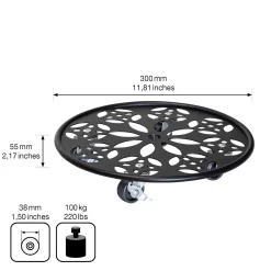 Pflanzenroller GH0936/0937, Tragkraft 100 Kg, Schwarz, Ø 30 Cm -Gartenserien Geschäft 0920600520 pflanzenroller 4 116742
