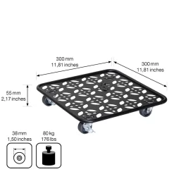 Pflanzenroller GH0936/0937, Tragkraft 80 Kg, Schwarz, Ø 30 Cm -Gartenserien Geschäft 0920600521 pflanzenroller 4 116748