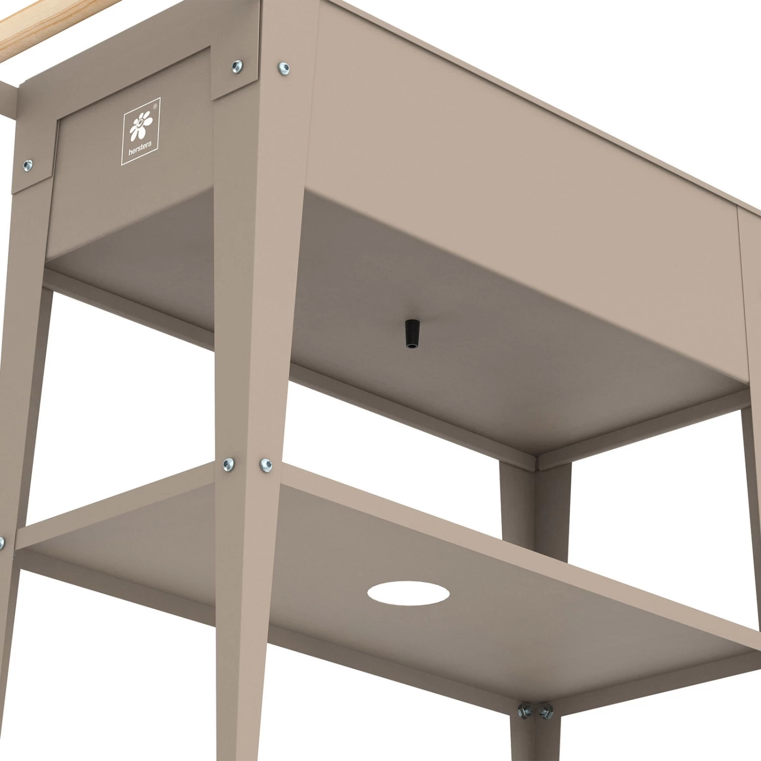 Hochbeet-Trolley Mit Rädern, Taupe, Metall, 75 X 35 X 80 Cm, 47 L 5 Hochbeet-Trolley Mit Rädern, Taupe, Metall, 75 X 35 X 80 Cm, 47 L – Bild 5