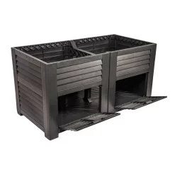 Maxi-Hochbeet Mit 2 Fächern, Anthrazit, Polypropylen, L150 X B76 X H78 Cm -Gartenserien Geschäft 0980250147 Maxi Hochbeet mit 2 Staufaechern anthrazit 1 88866