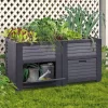 Maxi-Hochbeet Mit 2 Fächern, Anthrazit, Polypropylen, L150 X B76 X H78 Cm