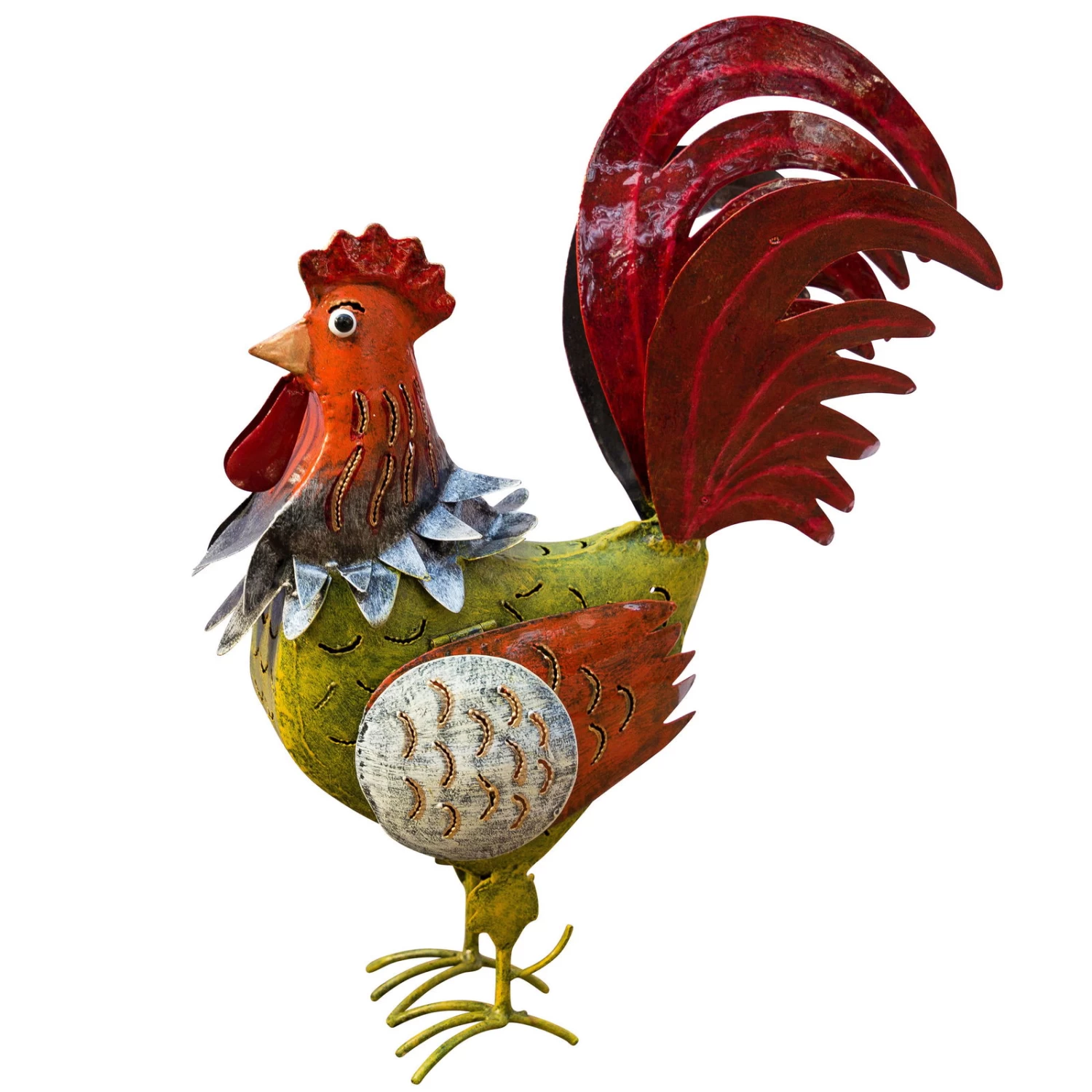 Kölle Hahn Erich, Grün-orange-rot, 39 X 14 X 34 Cm, Handgefertigt, Langlebig 1 Kölle Hahn Erich, Grün-orange-rot, 39 X 14 X 34 Cm, Handgefertigt, Langlebig