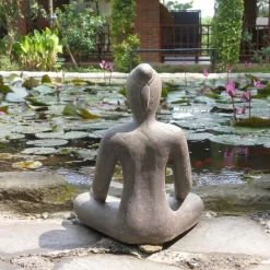 Steinguss Gartenornament 'Yoga', Natur, 26 X 18 X 31 Cm -Gartenserien Geschäft 0980306816 steinguss gartenornament yoga 4 123352