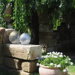 Kölle Solarlaterne Jumbo Damast, Silber Matt, Höhe 32 Cm, Ø 30 Cm -Gartenserien Geschäft 2950100471 2950100470 Damast 1 113716 1