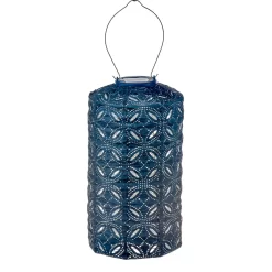 Solarlaterne 'Cylinder 18 Mandela', Petrol, Ø 18 X 33 Cm