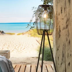 Solar-Standleuchte 'Killarney', Schwarz, Metall, Ø 20,5 X H 32 Cm -Gartenserien Geschäft 2950100705 Solar Filament LED Dreibein Killarney 3 120447