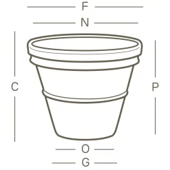 Pflanzkübel Doppio Bordo Terra, Ø 35 X H 32 Cm -Gartenserien Geschäft 3210100272 Pflanzkuebel Doppio Bordo technische Zeichnung 111247 1