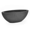 Pflanzschale "Flower" Oval, Anthrazit, Ca. 52x23x20 Cm, Füllvolumen Ca. 10 L