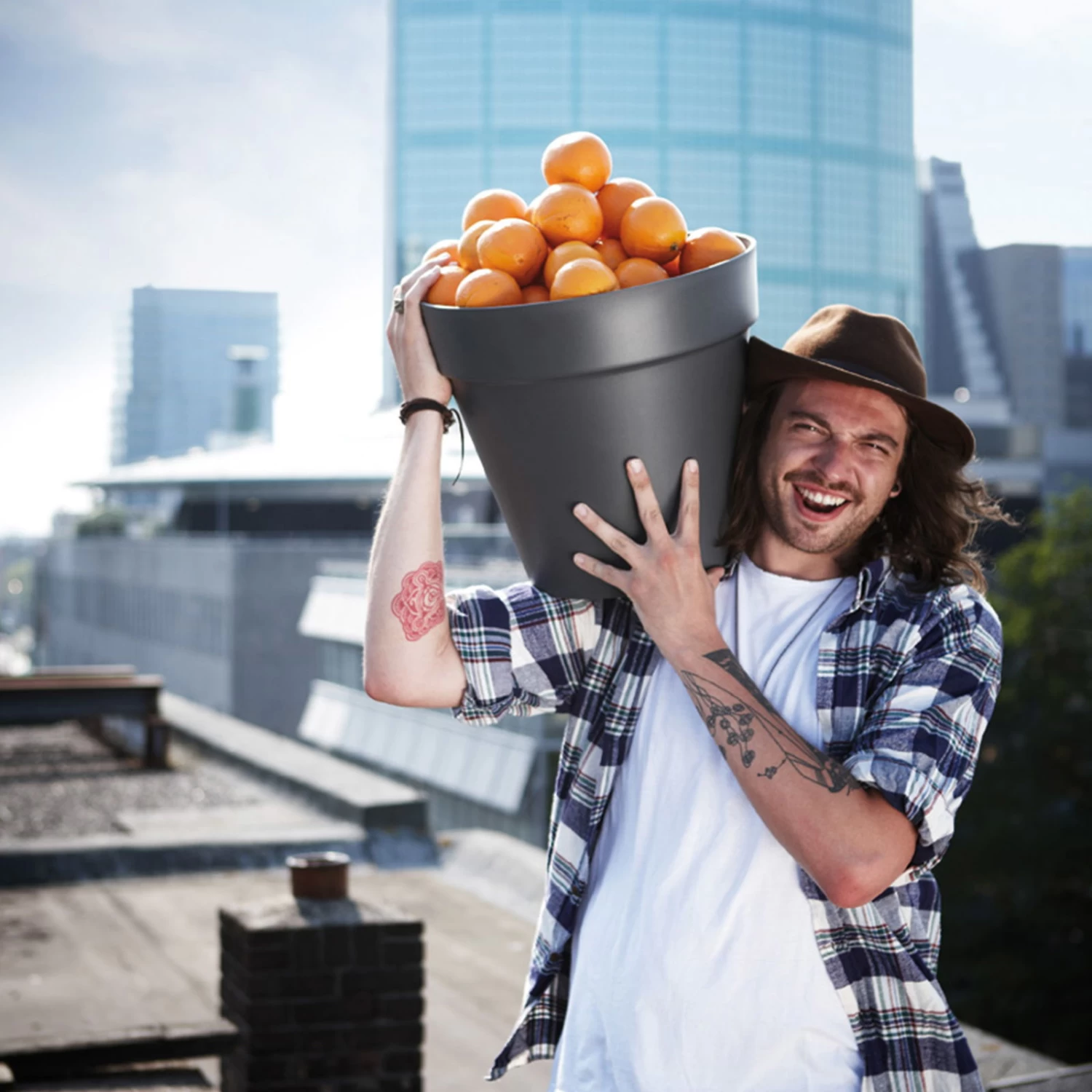 Elho Pflanzgefäß Loft Urban Round, Anthrazit 2 Elho Pflanzgefäß Loft Urban Round, Anthrazit – Bild 2