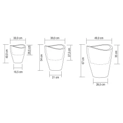 Pflanzgefäß 'Wave Globe High', Schwarz, Ø 30 X H 40 Cm -Gartenserien Geschäft 3210102842 3210102843 3210102844 Illu Wave Globe High Vermasst 55951