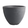 Pflanzgefäß "Lara" Grau, Rillenoptik, Ø 40 Cm, Höhe 31 Cm, Füllvol. 26 L
