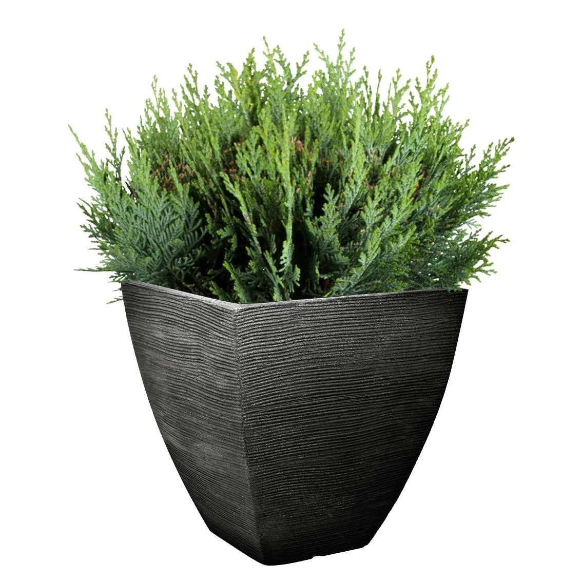 Pflanzgefäß "Luis" Anthrazit, In Rillenoptik, 40x40x42 Cm, Füllvol. 40 L 2 Pflanzgefäß "Luis" Anthrazit, In Rillenoptik, 40x40x42 Cm, Füllvol. 40 L – Bild 2