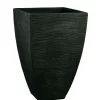Pflanzgefäß "Mari" Anthrazit, In Rillenoptik, 40x40x60 Cm, Füllvol. 63 L