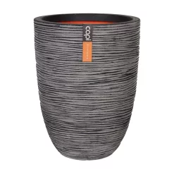 Pflanzvase Rib Bella, Anthrazit, Ø 36 X H 47 Cm