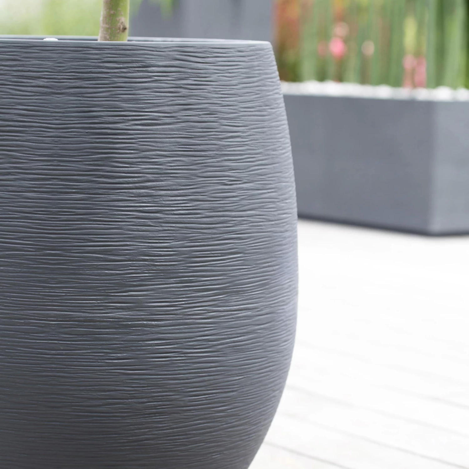 Pflanzgefäß Graphit Egg, Anthrazit, Wasserdicht, Robust 4 Pflanzgefäß Graphit Egg, Anthrazit, Wasserdicht, Robust – Bild 4