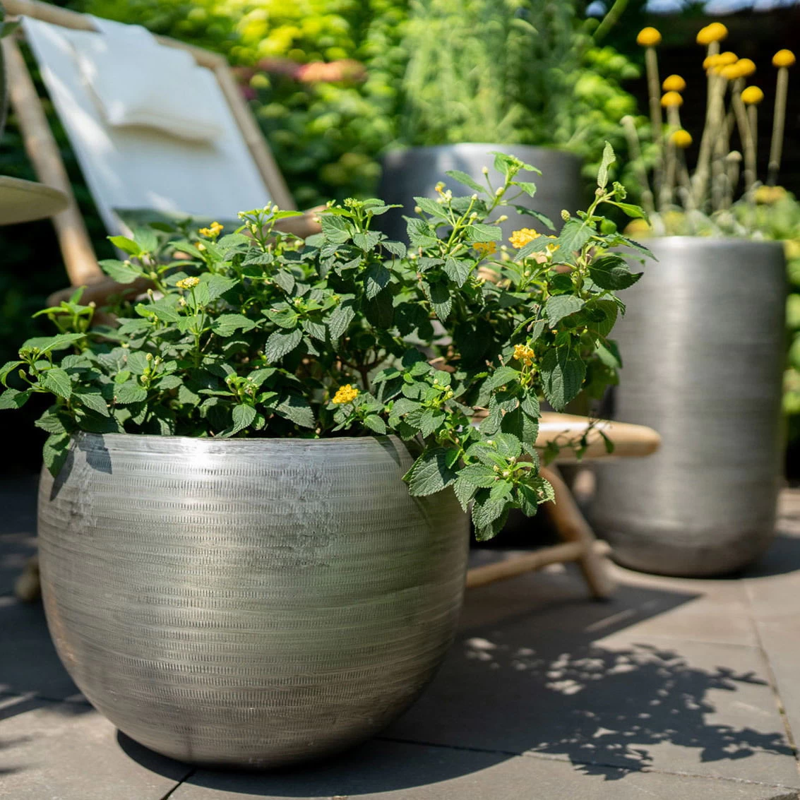 Pflanzgefäß 'Rowen', Silber, Ø 38 X H 30 Cm 1 Pflanzgefäß 'Rowen', Silber, Ø 38 X H 30 Cm