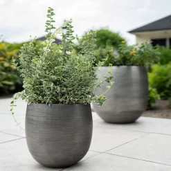 Pflanzgefäß 'Rowen', Silber, Ø 50 X H 47 Cm -Gartenserien Geschäft 3210801625 3210801626 3210801627 3210801628 Pflanzgefaess Rowen silber 2 114999
