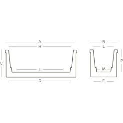 Euro 3 Plast Pflanzkübel "Tere" Terra, Ca. 45 Cm, Erdvol. 51 L -Gartenserien Geschäft 3230100450 3230100451 Pflanzkasten Tere technische Zeichnung 111257
