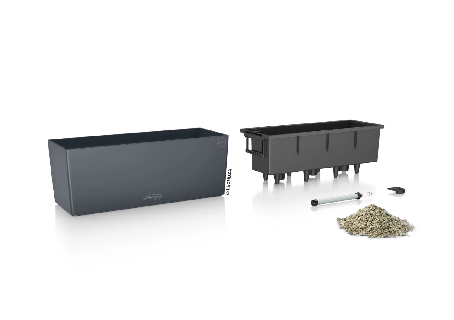 LECHUZA Balconera Color All-in-One-Set, Schiefergrau, 50 X 19 X 19 Cm 2 LECHUZA Balconera Color All-in-One-Set, Schiefergrau, 50 X 19 X 19 Cm – Bild 2