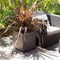 Pflanztrog 'Volcania Dado', Anthrazit, L 39,5 X B 39,5 X H 43,5 Cm -Gartenserien Geschäft 3230101084 Pflanztrog Volcania Dado anthrazit 39x39xH43cm 31Ltr7 75427