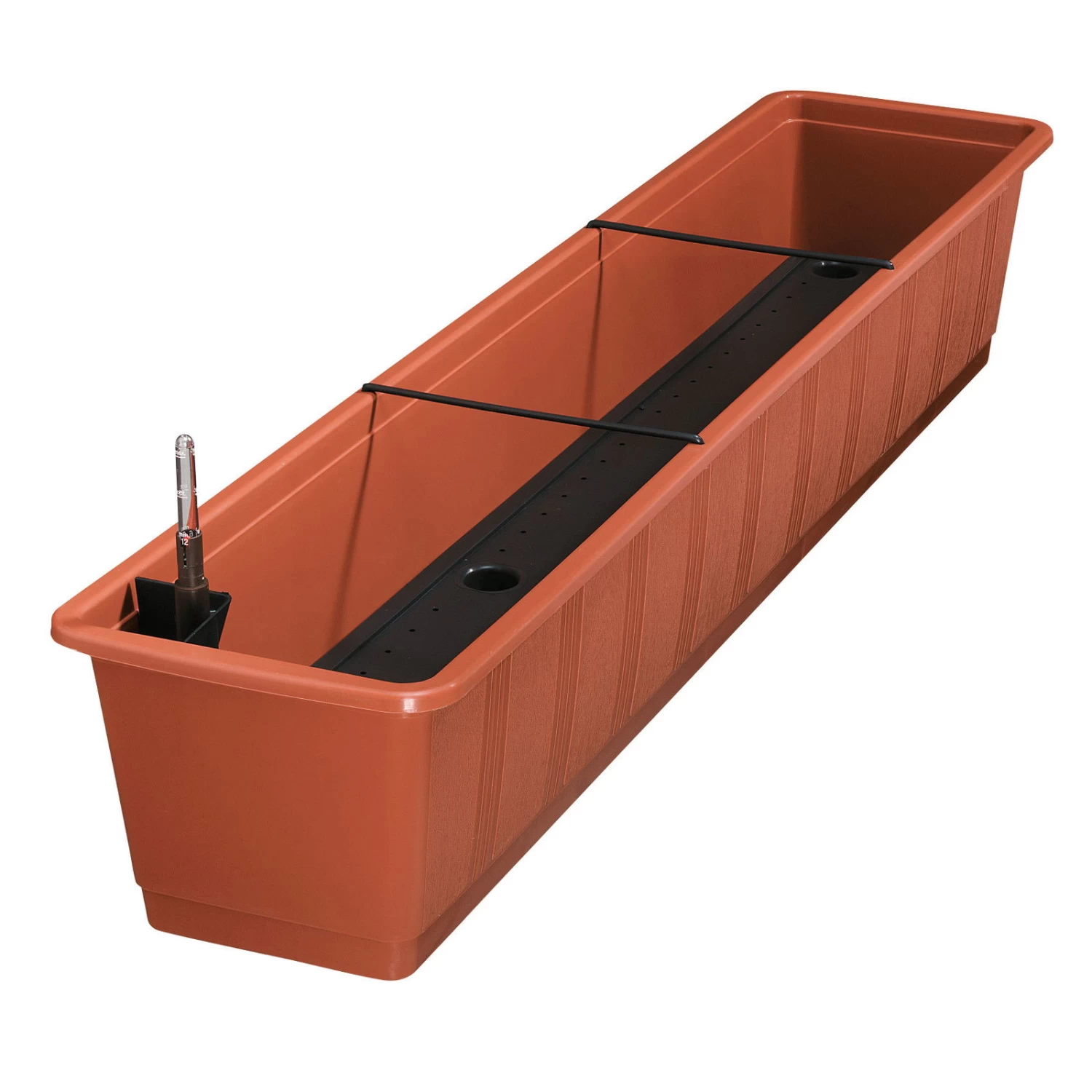 Bewässerungskasten 'Aqua Green', Terrakotta, Mit Wasserstandsanzeiger 1 Bewässerungskasten 'Aqua Green', Terrakotta, Mit Wasserstandsanzeiger