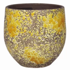 Übertopf "Luuk", Keramik, Ocker, 20 Cm