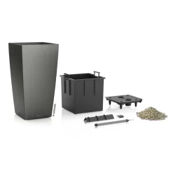 LECHUZA Cubico Premium, All-in-One-Set, Anthrazit-metallic, 22x22, H:41 Cm -Gartenserien Geschäft 3325100090 Cubico Premium22 anthrazit All in One Set 22x22x41cm RGB 3 7753