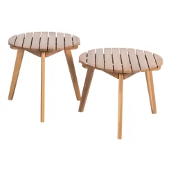 Hocker/Beistelltisch FSC®-Akazienholz Rund Ø Ca. 50 Cm, Höhe 40 Cm -Gartenserien Geschäft 3910201566 Hocker Beistelltisch Koelle 50cm rund 40cm FSC Akazie 02 48041