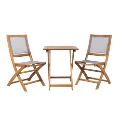 Balkonset „Balkonien“ Aus Akazienholz, 3-teilig, Silbergrau