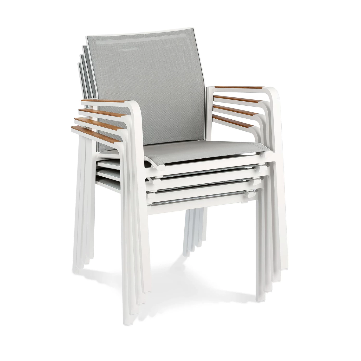 Best Stapelsessel "Paros" Mit Teak-Armlehnen, Filigran, Rostfrei, Komfortabel 2 Best Stapelsessel "Paros" Mit Teak-Armlehnen, Filigran, Rostfrei, Komfortabel – Bild 2