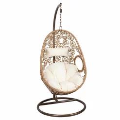 Hängesessel Rhodes, Natur, Inkl. Kissen, Handgewebt, 195 X 95 X 95 Cm