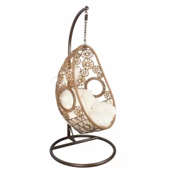 Hängesessel Rhodes, Natur, Inkl. Kissen, Handgewebt, 195 X 95 X 95 Cm -Gartenserien Geschäft 3910302500 Haengesessel Rhodes natur inkl Kissen ca95x95x195cm6 71990