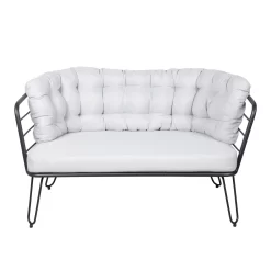 4-teilige Lounge-Gruppe 'Bella', Schwarz, Inklusive Auflagen 13 4-teilige Lounge-Gruppe 'Bella', Schwarz, Inklusive Auflagen -Gartenserien Geschäft 3910302533 Alu Loungergruppe Bella 4tlg schwarz inkl Kissen hellgrau10 74490