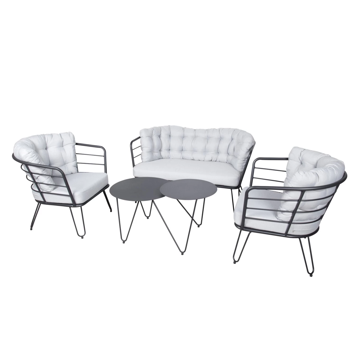 4-teilige Lounge-Gruppe 'Bella', Schwarz, Inklusive Auflagen 1 4-teilige Lounge-Gruppe 'Bella', Schwarz, Inklusive Auflagen