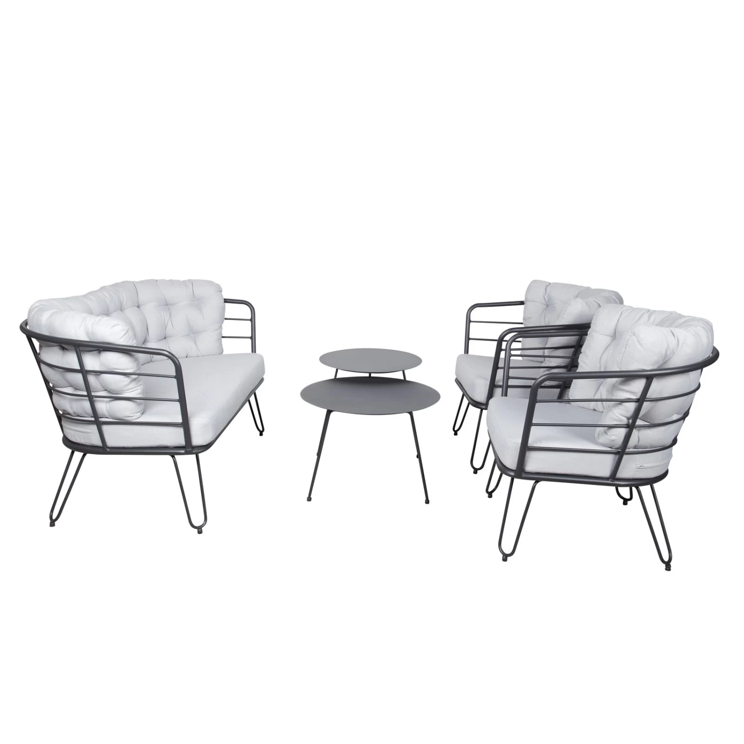 4-teilige Lounge-Gruppe 'Bella', Schwarz, Inklusive Auflagen 2 4-teilige Lounge-Gruppe 'Bella', Schwarz, Inklusive Auflagen – Bild 2