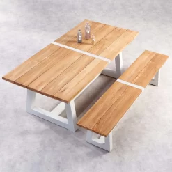 Best Alu-Bank Campione, Teakholz, Weiß, 45 X 220 X 40 Cm -Gartenserien Geschäft 3910302555 3910801469 champione4 71129