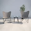 Bistro-Set 'Butterfly', 3-tlg., Braun