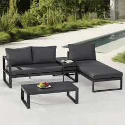 Best Loungegruppe 'Navarino', 4lgt., Anthrazit -Gartenserien Geschäft 3910302684 Loungegruppe Navarino 4tlg anthrazit anthrazit 1 100749