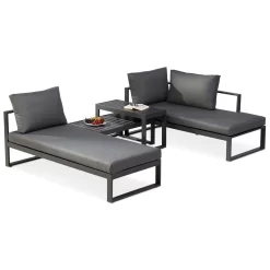 Best Loungegruppe 'Navarino', 4lgt., Anthrazit -Gartenserien Geschäft 3910302684 Loungegruppe Navarino 4tlg anthrazit anthrazit 3 100747